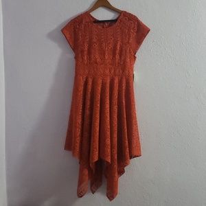 Maeve Anthropologie Rusty Pumpkin Orange Dress 10